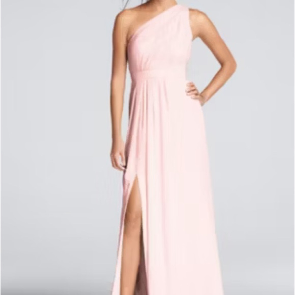 Elegant Blush One-Shoulder Bridesmaid Dress